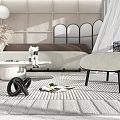 Modern Living Room Interior With Comfortable Sofa Soft Rug Floor Lamp Decorations And Large Window