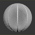 White Basketball Shaped Decorative Sphere With Honeycomb Perforated Surface Design 3d model