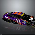 FedEx Ground Number 11 Race Car With Purple Red Body And Sponsor Logos Design