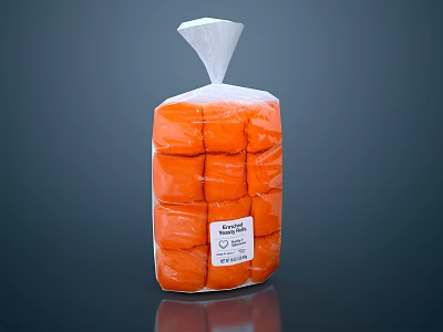 Orange Kitchen Rolls Packed In Transparent Plastic Bag For Daily Kitchen Use 3d model