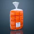 Orange Kitchen Rolls Packed In Transparent Plastic Bag For Daily Kitchen Use 3d model