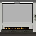 Modern Projector Projection Curtain 3d model