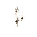 Ornate Classic Metal Wall Lamp With Intricate Carvings And Candle Holders