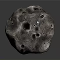 Gray Meteorite 3D Model With Craters And Rough Surface Texture