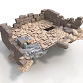 Modern Courtyard Design With Stone Walls Slate Flooring And Decorative Clay Pots