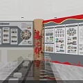 Anti Drug Education Exhibition Hall Entrance With Red Banners And Glass Doors