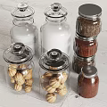 Glass Spice Jars With Airtight Lids For Organizing Kitchen Spices On Countertop