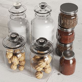 Modern seasonings bottle kitchenware ornaments 3d model