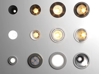 Downlights and Spotlights Various Styles LED Lighting with Modern Design and Bright Illumination 3d model