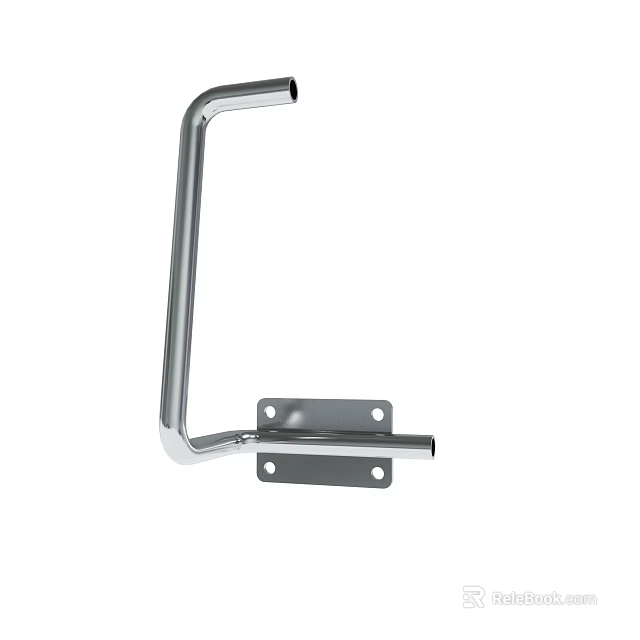 Durable Stainless Steel Curved Bracket With Mounting Plate And Fixing Holes 3d model 