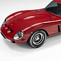 Classic Red Sports Car with Sleek Two Door Body Black Stripes and Silver Wheels
