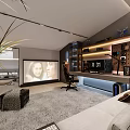 Modern Apartment Bedroom With Art Guitar And Stylish Decor