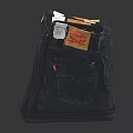 Dark Blue Stacked Jeans With Tags On Top For Fashion Apparel
