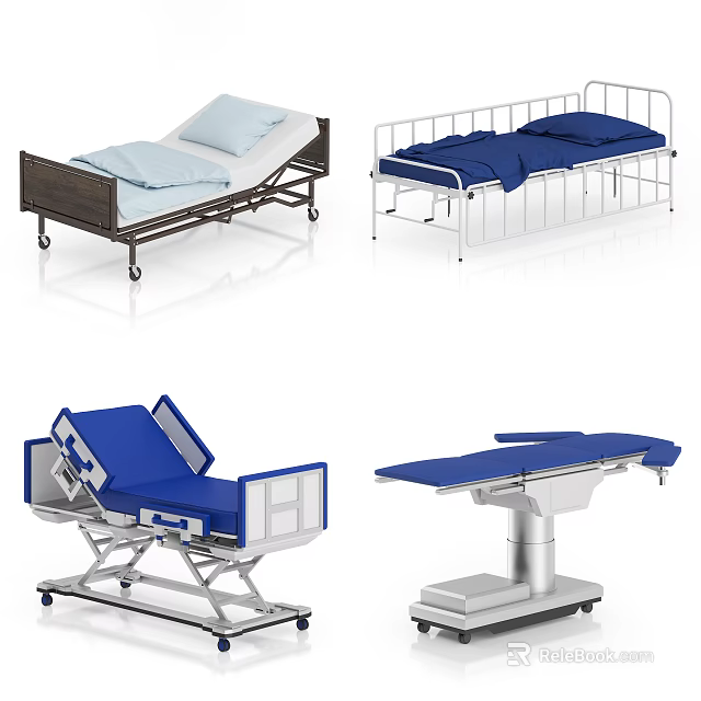 Various Medical Equipment Hospital Beds Examination Tables and Adjustable Models for Healthcare 3d model 