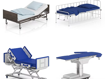 Various Medical Equipment Hospital Beds Examination Tables and Adjustable Models for Healthcare 3d model