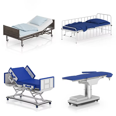 Various Medical Equipment Hospital Beds Examination Tables and Adjustable Models for Healthcare 3d model