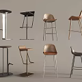 Various Modern Bar Stools With Sleek Metal And Wooden Designs For Kitchen