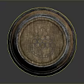 Traditional Wooden Barrel Featuring Metal Hoops And Rustic Wood Texture