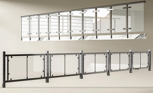 Modern Railing Combination 3d model