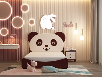 Modern Children's Bed Panda 3d model