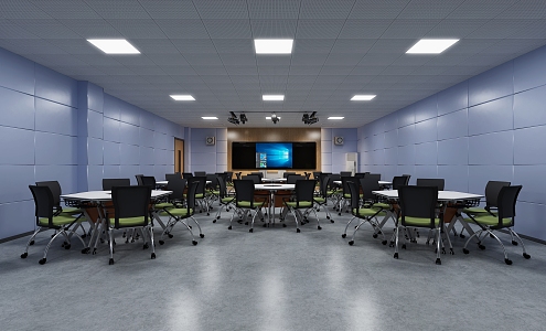 Modern Classroom Training Room 3d model