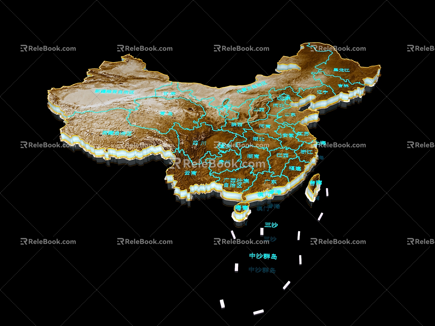 Map of China 3d model