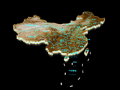 Map of China 3d model