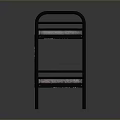Black Metal Bunk Bed With Upper And Lower Mattresses For Home Use