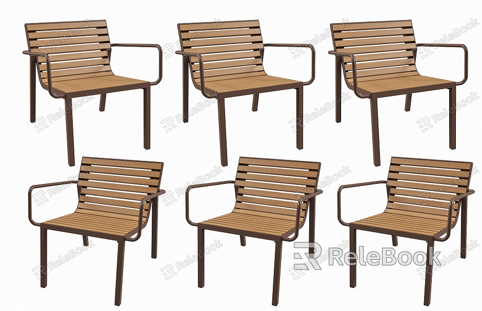 Modern Aluminum Alloy Wood Plastic Chair Nordic Outdoor Wood Plastic Single Chair Balcony Leisure Chair Garden Anticorrosive Wood Chair Outdoor Leisure Chair model