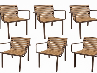 Modern Aluminum Alloy Wood Plastic Chair Nordic Outdoor Wood Plastic Single Chair Balcony Leisure Chair Garden Anticorrosive Wood Chair Outdoor Leisure Chair 3d model