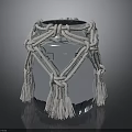 Decorative Silver Food Container With White Braided Rope And Tassels