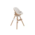Wooden Children's High Chair With White Seat And Yellow Polka Dots