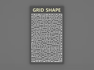 Grid Shape Design With White Interconnected Lines On Gray Background 3d model