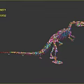 Dinosaur Skeleton Model Standing In Museum Display With Detailed Bone Structure 3d model
