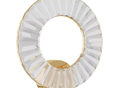 Stylish Crystal Ring Shaped Wall Lamp With Gold Accent Modern Decor 3d model