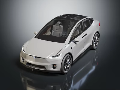 Sleek White Modern Car with Panoramic Sunroof Light Interior Seats and Black Wheels 3d model