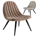 Modern Accent Chair With Velvet Upholstery Vertical Tufted Design And Black Legs