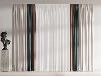 modern curtain fabric curtain gauze curtain fabric curtain 3d model