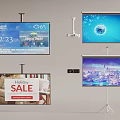 Modern projection screen TV projection 3d model
