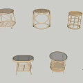 Various Rattan Coffee Tables With Glass Top And Modern Minimalist Designs