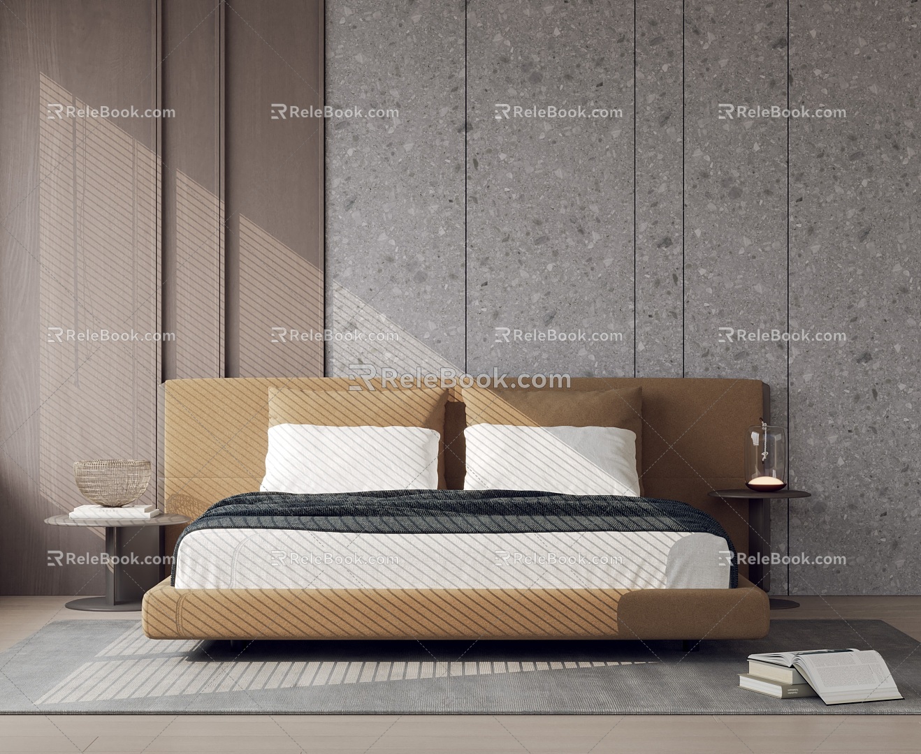 Poliform Yume double bed 3d model