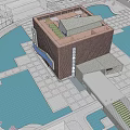 modern library building outdoor building cultural and educational building library building 3d model