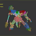Silver Sci Fi Mechanical Warrior With Detailed Armor And Warhammer Weapon