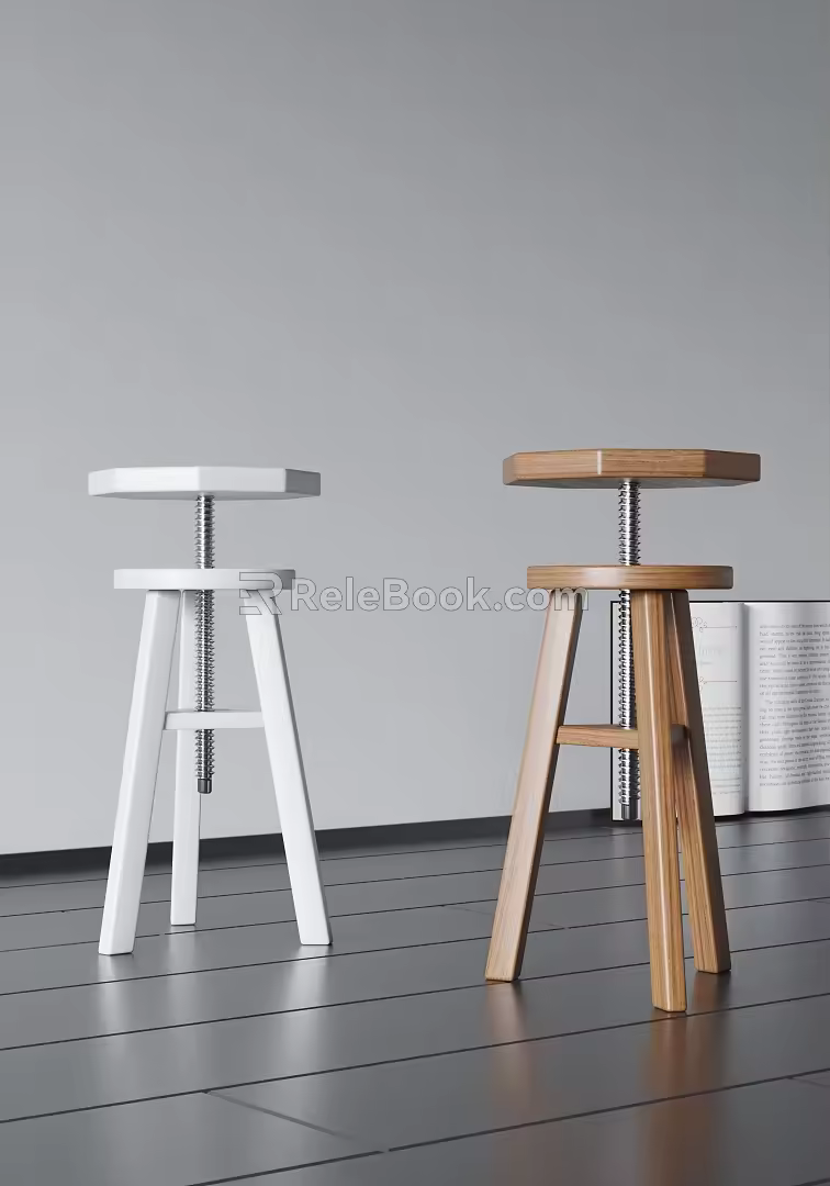 Modern bar stool 3d model