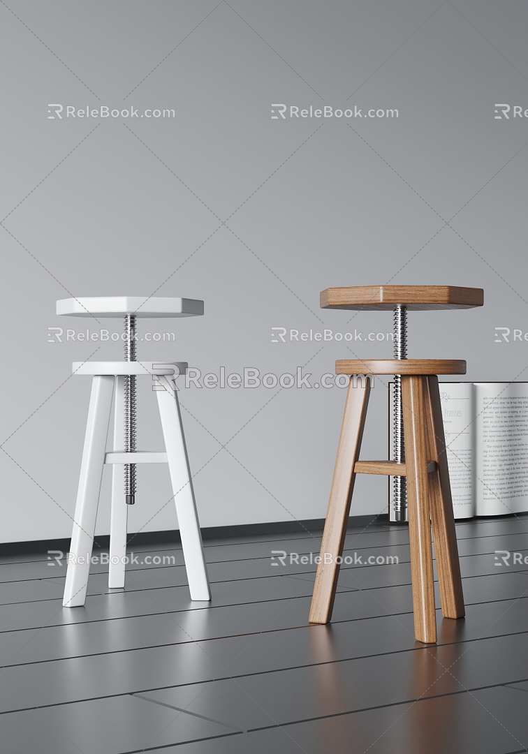 Modern bar stool 3d model