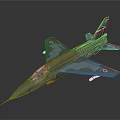 Green Camouflage Space Aircraft Model With Red Blue Insignia For Cosmic Exploration
