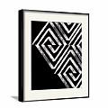 Black And White Geometric Pattern Decorative Wall Art With Framed Design 3d model