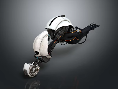 Futuristic Concept Motorcycle Featuring White And Black Mechanical Design Structure 3d model