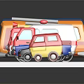 Colorful Toy Cars Collection With Various Vehicle Types Arranged On White Platform