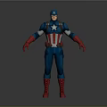 Detailed Captain America Action Figure In Classic Red White Blue Costume With Star Emblem
